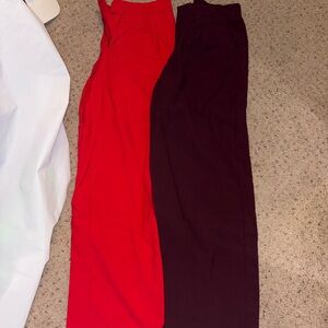 a new day Women's Red and Bugyndy Wide Leg Pants